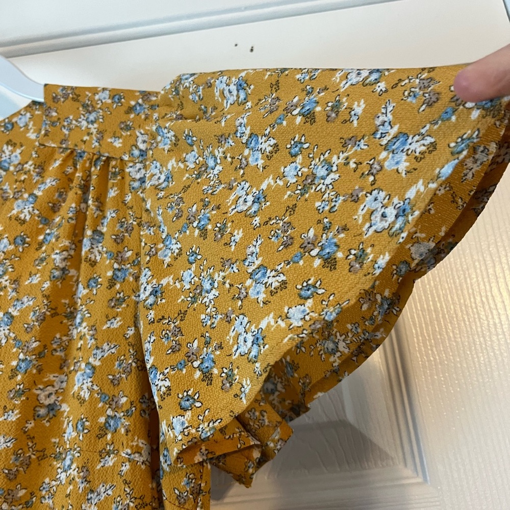 Monteau Mustard Floral Midi Dress - Picture 4 of 6